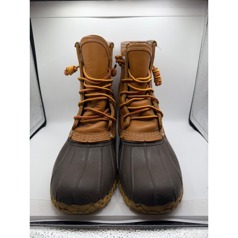 LL Bean Boots 8 Inch Gore-Tex Thinsulate Men 8M Tan Brown Leather Duck Boots USA